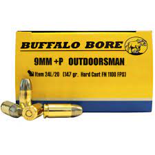 Buffalo Bore Ammunition Outdoorsman 9mm +P 147gr GCFN /20 Mfg# 24L/20 –  OpticsandAmmo.com | Hunting, Shooting, Sport Optics and Ammunition Products  with Free Shipping