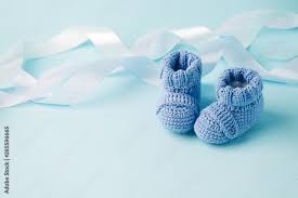 blue baby knitted shoes for newborns on