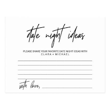 Whimsical Calligraphy Date Night Idea Cards Zazzle Com