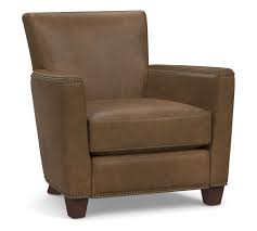 irving square arm leather recliner with