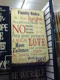 Family Rules Hobby Lobby Sign
