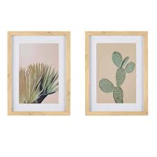 Wood Framed Cactus Wall Art