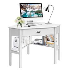 To save space, this desk — which sits on six wheels — can either be rolled away in its entirety or broken down. 10 Best White Corner Desks For Small Spaces Homeluf Com
