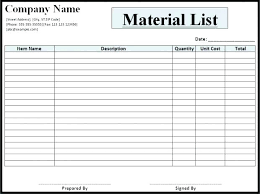 Building Materials Price List Template Construction Excel Punch Free