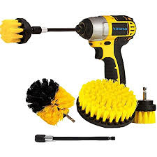 We bought this drill brush cleaner attachments set just a few weeks ago and love it. Amazon Com Original Drill Brush 360 Attachments 3 Pack Kit Medium Yellow All Purpose Cleaner Scrubbing Brushes For Bathroom Surface Grout Tub Shower Kitchen Auto Boat Rv Home Kitchen