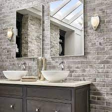 Brick Bathroom Tile Accent Wall