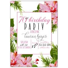 Cards tagged with 70th birthday. Tropical Floral Burst 70th Birthday Party Invitation Paperstyle