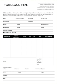 Free Order Form Template Microsoft Work Word Purchase Listoflinks Co