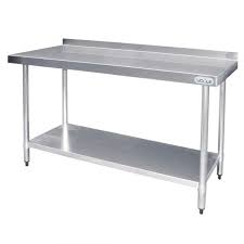 Speak to us about adding stainless steel grey thermo wheels braked castors to create a mobile table with a height of 919mm. Vogue Stainless Steel Prep Table With Upstand T381 900 H X 1200 W X 600 D Mm Stainless Steel Tables 600mm Deep Stainless Steel Tables Wall Benches Fabrication Sinks Catering Equipment Online
