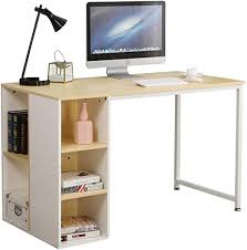 You may think that a desk is just a desk. Dlandhome Office Desk With 2 Shelves 1 Cabinet Open Computer Desk 120 60cm Work Table Pc Laptop Table For Home Office Teak White Amazon De Kuche Haushalt