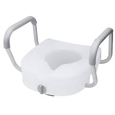 elevated toilet seat with armrests