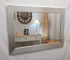 Delphine Wave Design Wall Mirror Silver