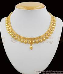 light weight gold mango necklace design