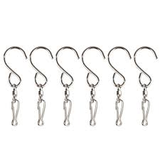 Baskets, pots, window boxes & saucers. Silver 360 Degree Swivel S Hooks Set Of 6 Heavy Duty Swivel Hook Clips For Hanging Wind Spinners Wind Chimes Crystal Twisters Garden Plants Pots Wind Sculptures Spinners Garden Outdoors