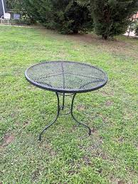 Vintage Round Wrought Iron Patio Table