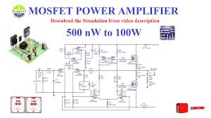 R10 and r11 are 5w wire wound type while r19 is a 3w wire wound type. 500nw To 100w Mosfet Power Amplifier Multisim Projects Tech Support Youtube
