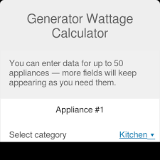 generator wate calculator