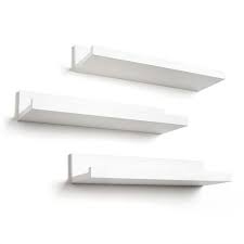 White Floating Wall Shelves Set