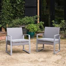 Corvus Alsace Grey Wicker Patio Chairs