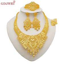dubai gold color jewelry set for women