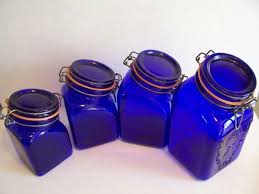 Vintage Cobalt Blue Old Glass Bottles