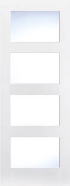white primed shaker 4 panel trading doors