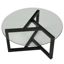 Black Round Glass Top Coffee Table