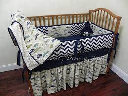 Custom Baby Bedding Set Navy Chevron W
