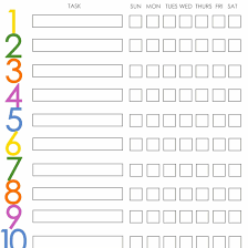 Free Printable Weekly Chore Charts In Blank Family Chore