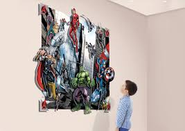 Avengers 3d Wall Mural 4ft X 5ft Walltastic
