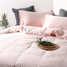 plain dyed cotton bedding set pink