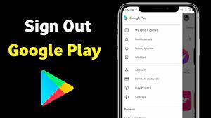 how to sign out from google play