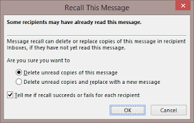 outlook 365 recall email message