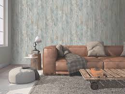 Blue Weathered Wood Plank Wallpaper