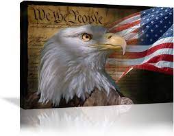 Bald Eagle Wall Decor American Flag