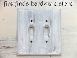 Double Switch Cover Grey And White Farmhouse Shiplap Painted Distressed Wood Electrical Light Plate Toggle Scr How To Distress Wood Cover Gray Electric Lighter