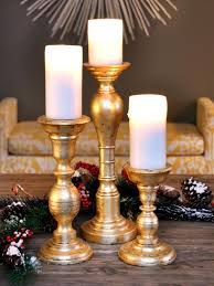 Gold Leafed Holiday Candlesticks