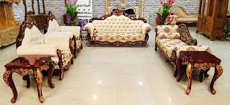 luxurious wooden sofa set in premium
