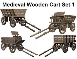 Medieval Wooden Cart Set 1 Vr Ar