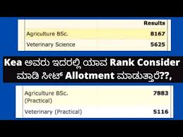 kcet bsc agriculture general rank and