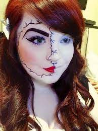 halloween makeup broken doll she