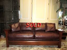 Stickley Leather Wood Sofa At The