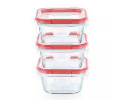 1 cup square glass containers w lids