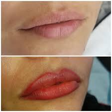 Image result for maquillaje permanente en los labios