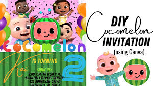 diy cocomelon invitation using canva