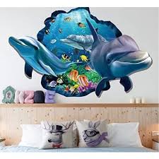 Wall Sticker 3d Dolphin Wall Decal