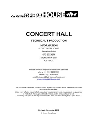 Concert Hall Technical Specifications