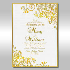 Simple Golden Ornamental Wedding Invitation Template Template For