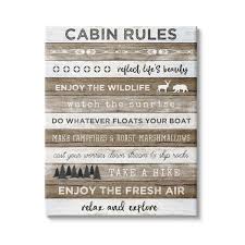 Stupell Industries Cabin Rule