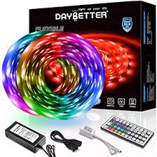 Amazon Com Daybetter 32 8ft 10m Led Strip Lights Flexible Color Changing 5050 Rgb 300 Leds Light Strips Kit With 44 Keys Ir Remote And 12v Power Supply Home Improvement